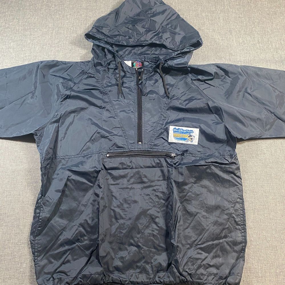 Vintage 2001 Walt Disney‎ World Marathon Windbreaker Jacket Adult Medium Black